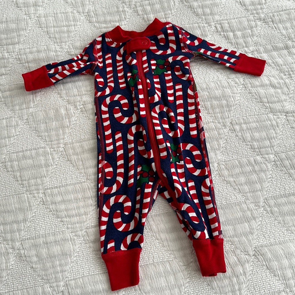 Hanna Andersson Candy Cane Zip Sleeper
